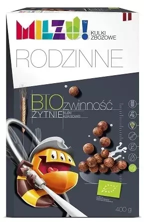 Kulki żytnio owsiane kakaowe "Zwinność" 400 g  -  MILZU (BIO)