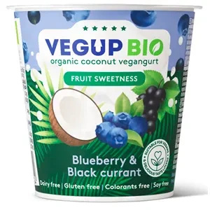Deser kokosowy jagoda czarna porzeczka bezglutenowy vegangurt 140 g - Vegup Bio (EKO)