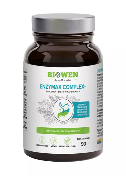 Kapsułki na wsparcie trawienia enzymax complex+ 90 szt. - Biowen