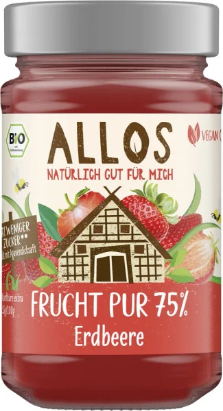 Mus truskawkowy 75 % 250 g - Allos (EKO)