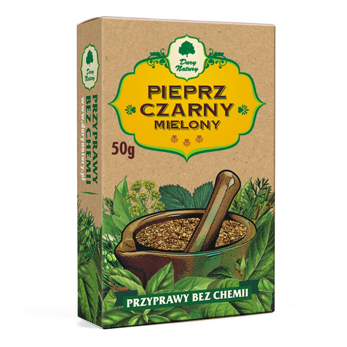 Pieprz czarny mielony 50 g - Dary Natury