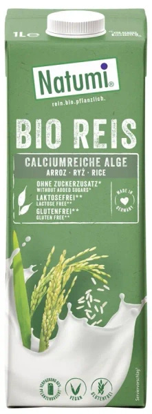 Napój ryżowy z algami i wapniem bez dodatku cukru bezglutenowy 8 x 1 l - Natumi (EKO)