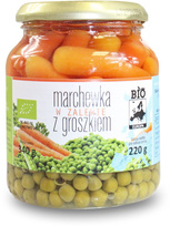 MARCHEWKA W ZALEWIE Z GROSZKIEM BIO 340 g (220 g) (SŁOIK) - BIO PLANET