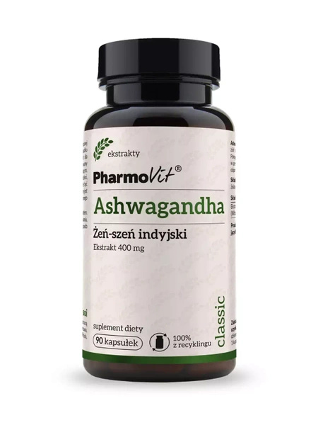 Ashwagandha ekstrakt (400 mg) bezglutenowy 90 szt. - Pharmovit