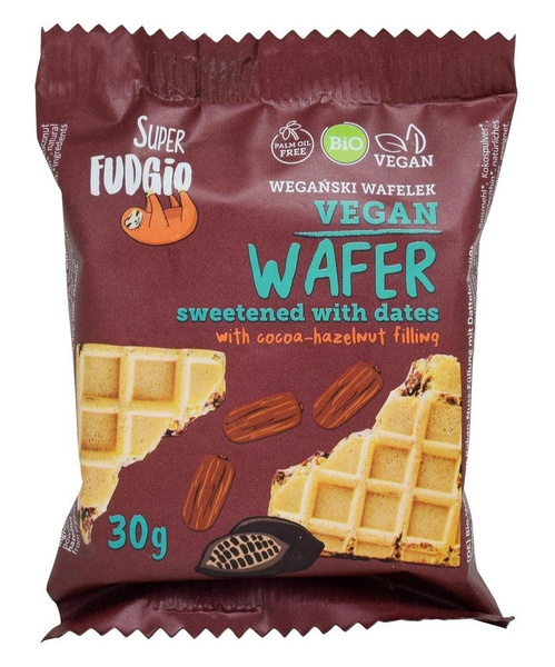 Wafelek z kremem kakaowo orzechowym słodzony daktylami 30 g - Me Gusto (EKO)