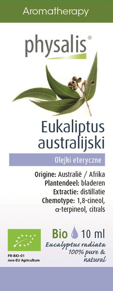 Olejek eteryczny eukaliptus australijski 10 ml - Physalis (EKO)