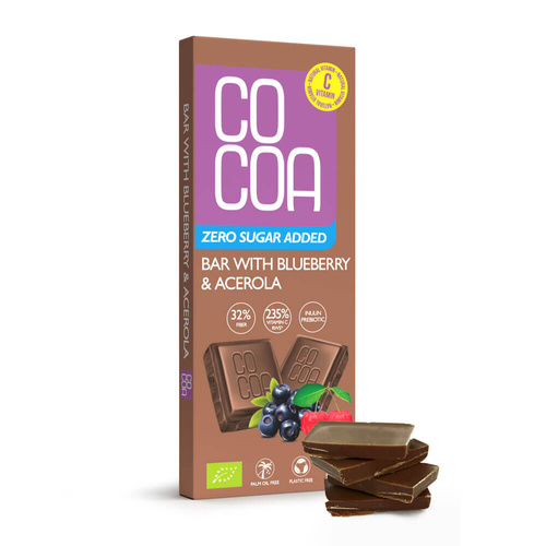 Czekolada jagodowa z witaminą C z aceroli 40 g - Cocoa (BIO)