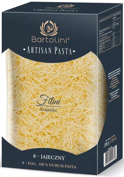 Makaron krajanka średnia semolinowy 8-jajeczny 200 g - Bartolini