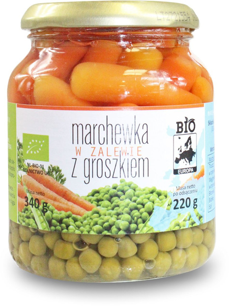 Marchewka z groszkiem w zalewie 340 g (220 g) - Bio Planet (EKO)