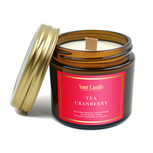 Świeca sojowa zapachowa z drewnianym knotem tea cranberry 120 ml - Your Candle