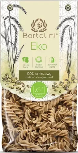 Makaron Orkiszowy Pełnoziarnisty Świderek 250g - Bartolini