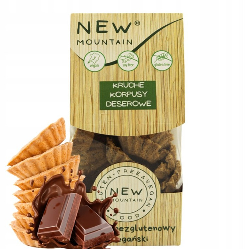 Korpusy deserowe kruche czekoladowe bezglutenowe 200 g - New Mountain