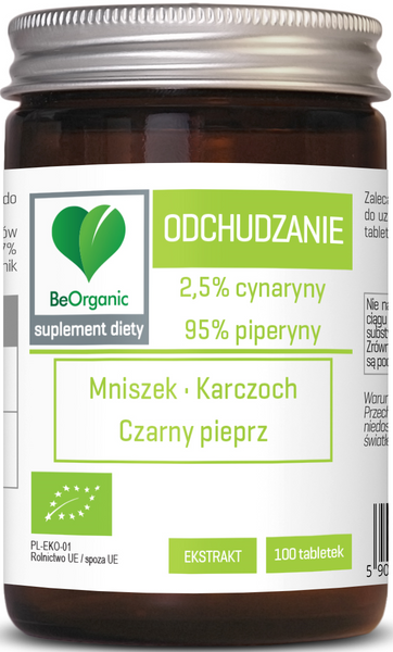 TABLETKI WSPOMAGAJĄCE ODCHUDZANIE BIO 100 szt. (401 mg) - BE ORGANIC