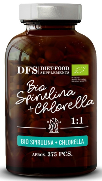 Chlorella i spirulina 375 szt. - Diet-Food (EKO)