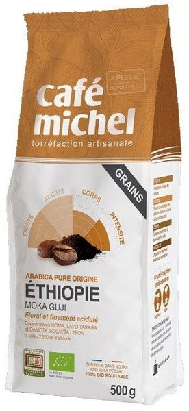 KAWA ZIARNISTA ARABICA 100 % MOKA SIDAMO ETIOPIA FAIR TRADE BIO 500 g - CAFE MICHEL