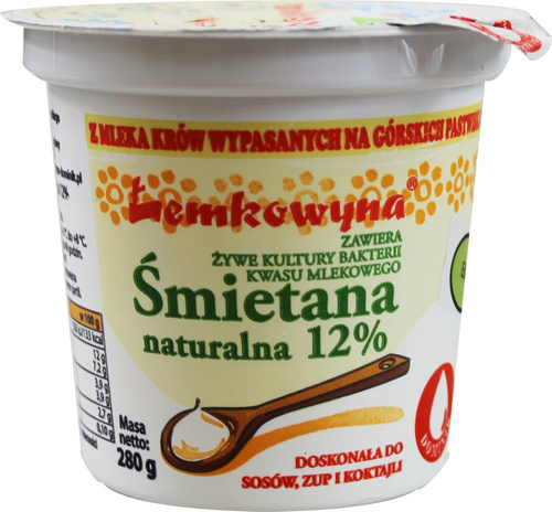 Ekologiczna Śmietana 12% 280g - Łemkowyna