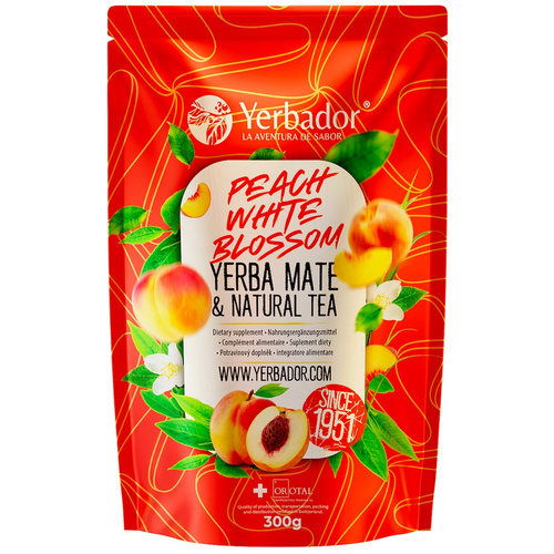 Yerba mate peach white blossom 300 g - Yerbador