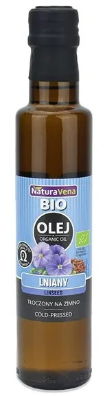 Olej lniany tłoczony na zimno 250 ml - Naturavena (EKO)
