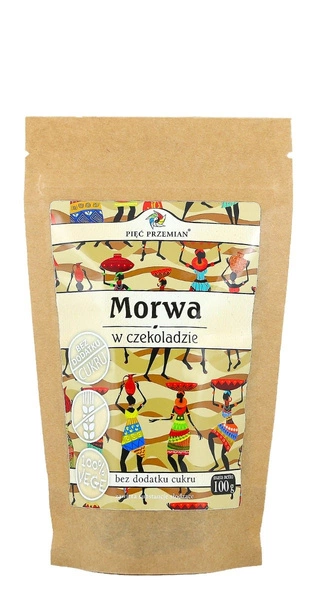 Morwa W Czekoladzie Bez Dodatku Cukrów Bezglutenowa 100 G - Pięć Przemian