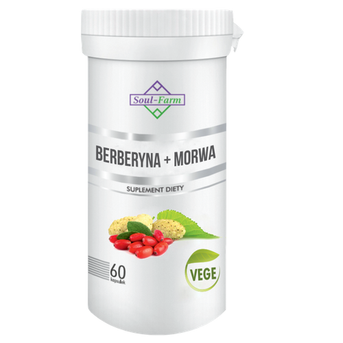 Berberyna + Morwa Biała Ekstrakt 60 szt. (300 Mg + 300 Mg)  -  SOUL FARM