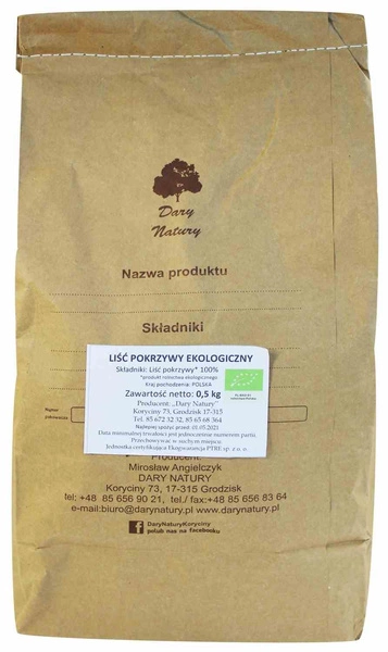 Liść Pokrzywy Bio 500 G  -  HORECA (DARY NATURY)