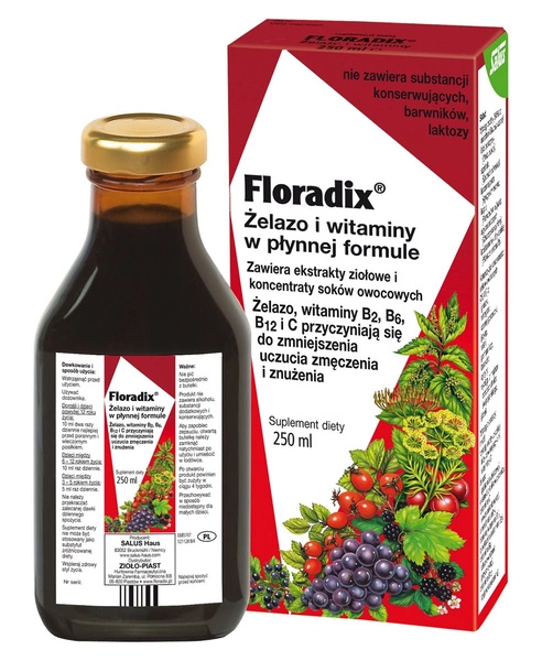 Suplement Diety Żelazo + Witaminy W Płynie 250 Ml - Salus (Floradix)