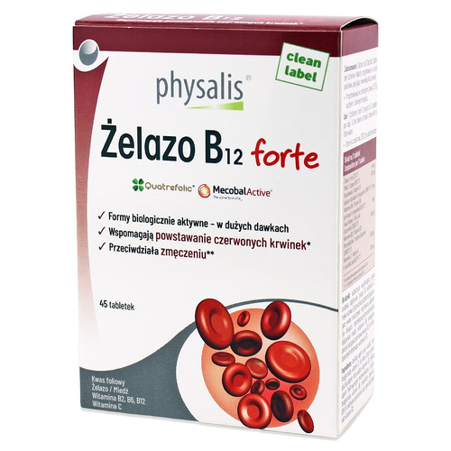 Żelazo i witamina B12 forte 45 szt. - Physalis