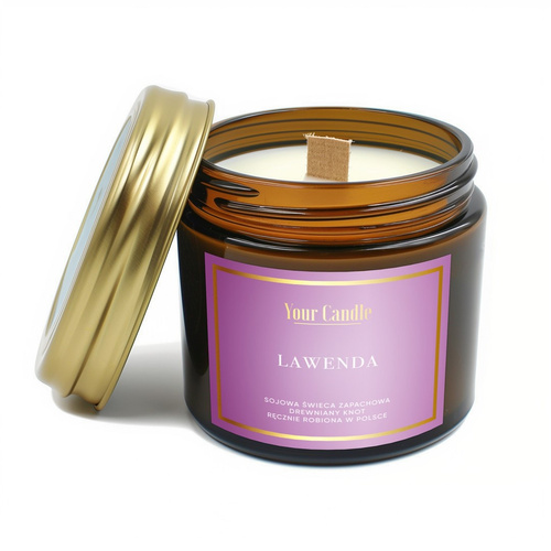 Świeca sojowa z drewnianym knotem lawenda 120 ml - Your Candle