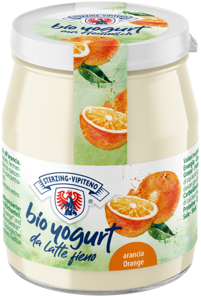 Jogurt pomarańczowy z mleka siennego bezglutenowy 150 g - Sterzing-Vipiteno (EKO)