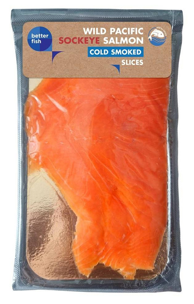 Łosoś pacyficzny dziki sockeye plastry wędzone na zimno 80 g - Better Fish