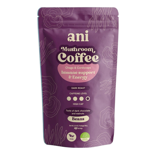 Kawa ziarnista arabica z chaga i cordyceps 350 g - Ani (EKO)