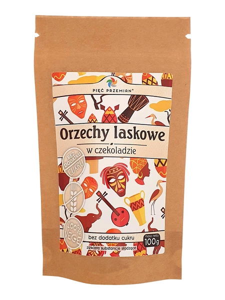 Orzechy Laskowe W Czekoladzie Bez Dodatku Cukrów Bezglutenowe 100 G - Pięć Przemian