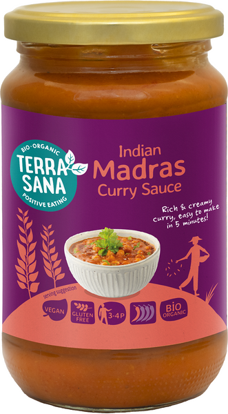 Sos curry indian madras bezglutenowy 350 g - Terrasana (BIO)