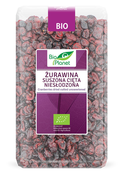 Żurawina Suszona Cięta Niesłodzona 1 kg - Bio Planet