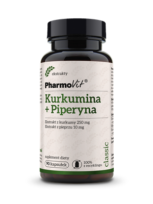 Kurkumina i piperyna bezglutenowe 90 szt. - Pharmovit