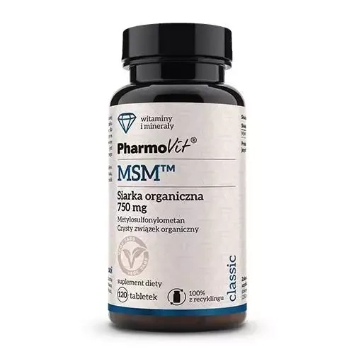 MSM siarka organiczna (750 mg) bezglutenowa 120 szt. - Pharmovit