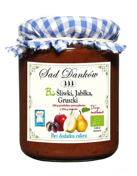 ŚLIWKA - JABŁKO - GRUSZKA B/C BIO 270 g - SAD DANKÓW