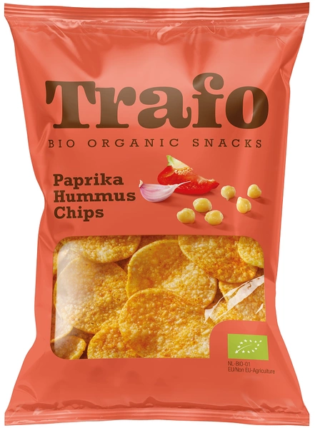 Chipsy Z Ciecierzycy O Smaku Paprykowo   Czosnkowym Bio 75 G  -  TRAFO