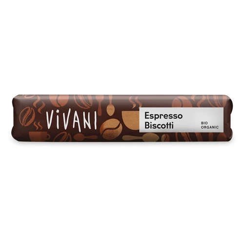 Baton Z Mlecznej Czekolady Z Nadzieniem Espresso I Kawałkami Wafli Bio 40 G  -  VIVANI