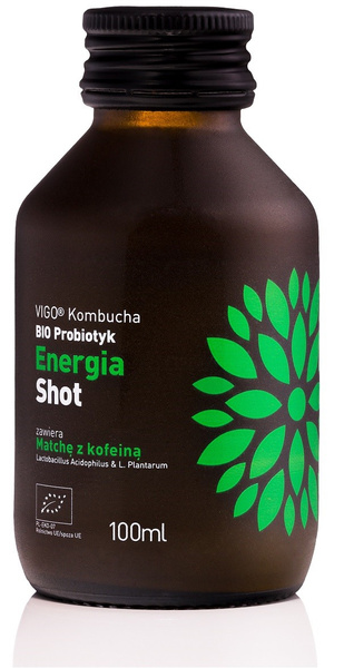 SHOT KOMBUCHA ENERGIA BEZ DODATKU CUKRÓW BEZGLUTENOWY BIO 100 ml - VIGO