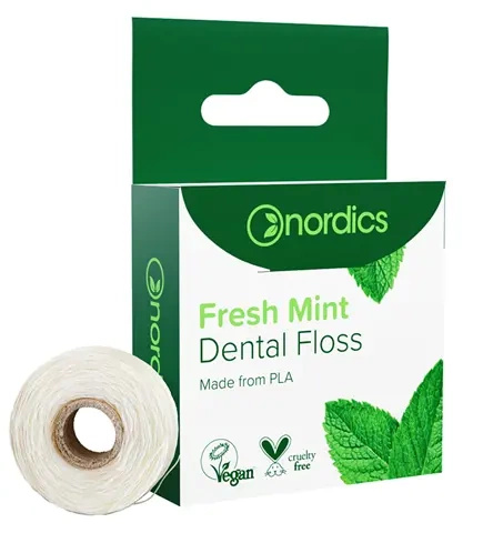 Nić dentystyczna miętowa z tworzywa pla 30 m - Nordics