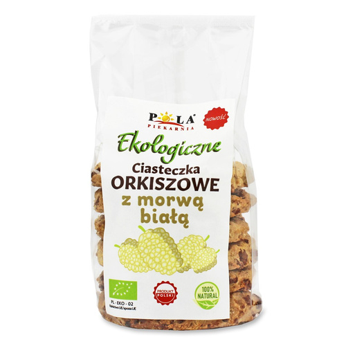 CIASTKA ORKISZOWE Z MORWĄ BIAŁĄ BEZ DODATKU CUKRU BIO 170 g - PIEKARNIA POLA