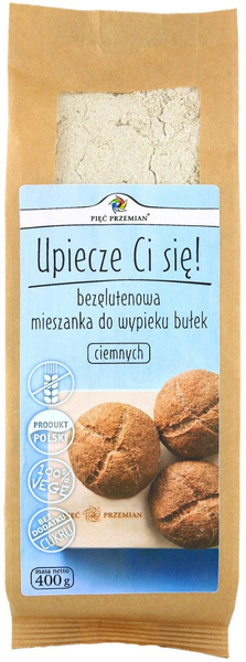 Bezglutenowa Mieszanka Do Wypieku Razowych Bułek 400g - Pięć Przemian