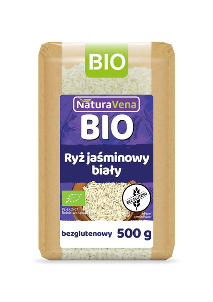 Ryż jaśminowy biały bezglutenowy 500 g - Naturavena (EKO)