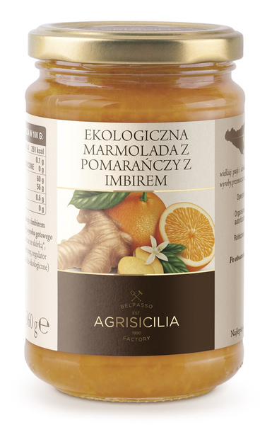 Marmolada z pomarańczy z imbirem 360 g - Agrisicilia (EKO)