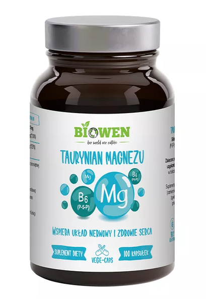 Taurynian magnezu + witamina b6 bezglutenowy 100 kapsułek -  Hempking