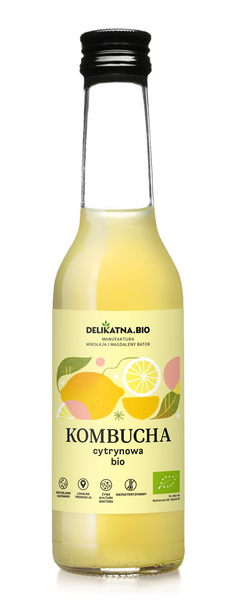 Kombucha cytrynowa 270 ml - Delikatna (BIO)