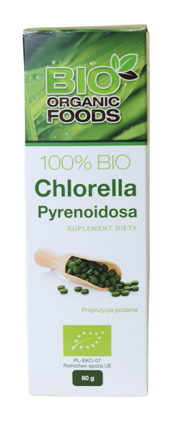 Chlorella pyrenoidosa (250 mg) 320 tabletek - Bio Organic Foods (BIO)