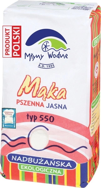 Mąka Pszenna Jasna Nadbużańska Typ 550 Bio 1 Kg  -  MŁYNY WODNE (EKO OAZA)