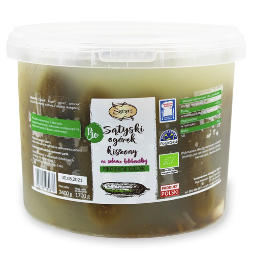 Ogórki kiszone sątyskie 3,4 kg (1,7 kg) - Sątyrz (EKO)